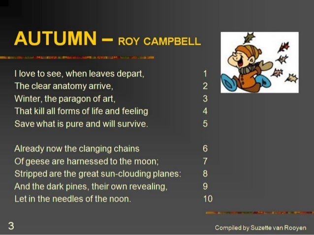 essay on the poem autumn by roy campbell